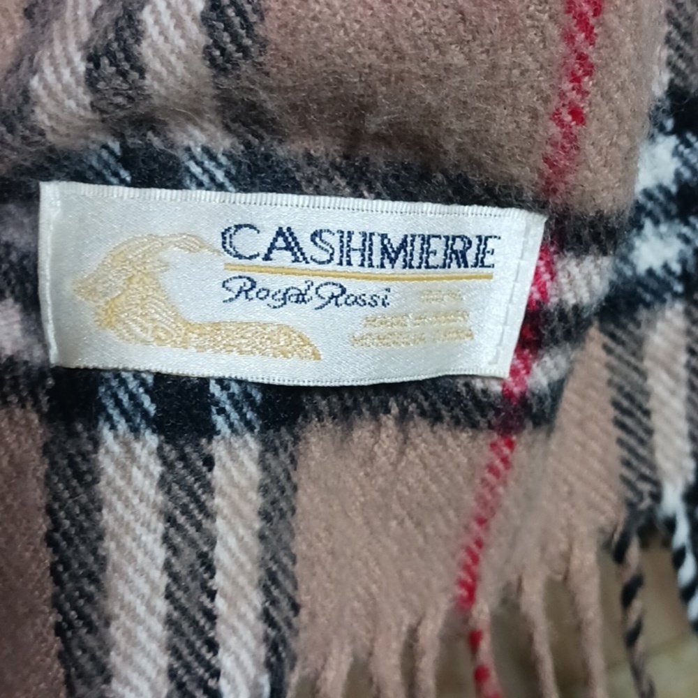 Royal Rossi cashmere scarf brown/black/white/red - Picture 3 of 6